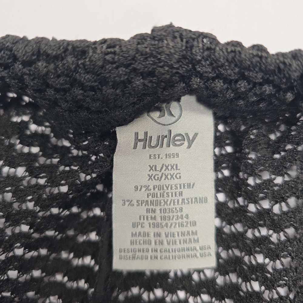 Hurley Womens Black Crochet Mesh Wide Leg Swim Cover Up Pants XL XXL 1897344 - Picture 3 of 5